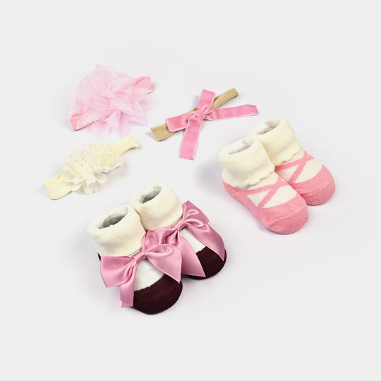 Baby Girl Socks & Headband Set