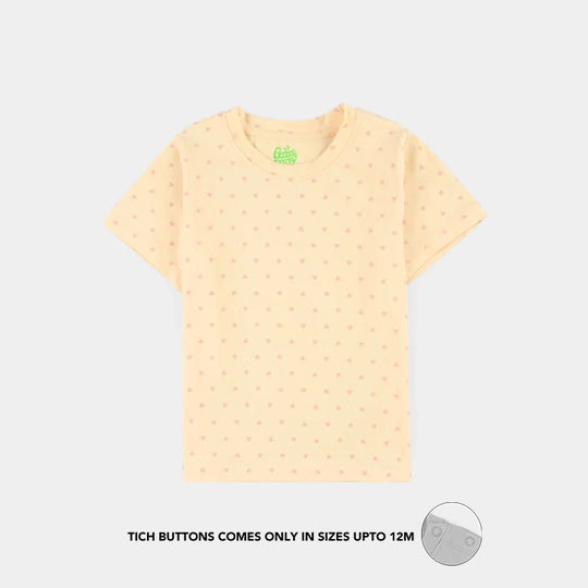 Infant Girls Lycra Jersey T-Shirt - Yellow