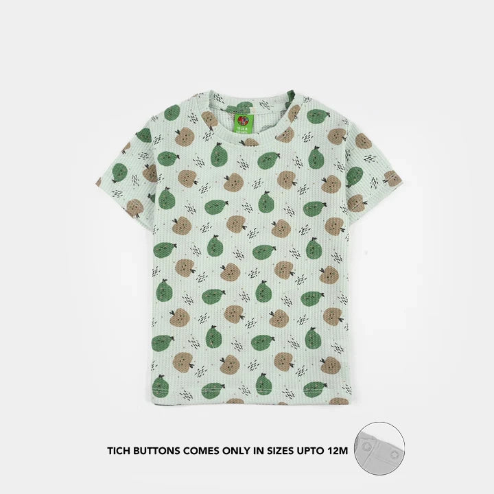 Infant Boys Waffle T-Shirt (Apple) - Green