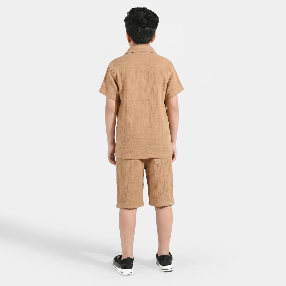 Teens Boys Gauze Woven Suit Skate - Brown
