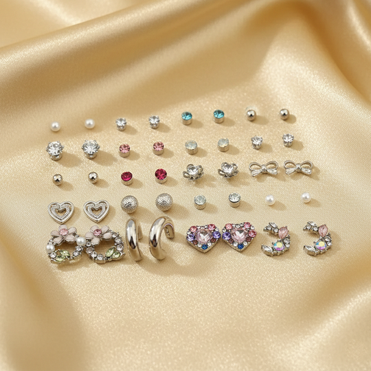 Assorted Earrings Studs / Tops Set (20 Pairs)