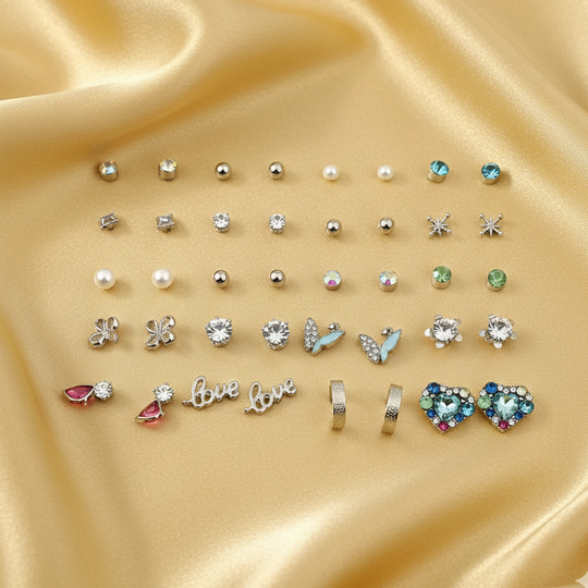 Assorted Earrings Studs / Tops Set (20 Pairs)