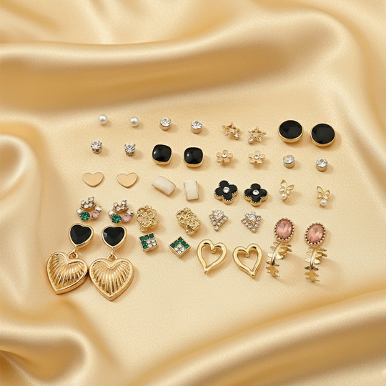 Assorted Earrings Studs / Tops Set (20 Pairs)