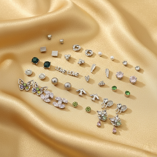 Assorted Earrings Studs / Tops Set (20 Pairs)