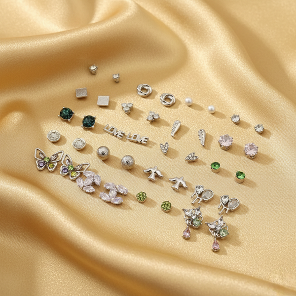 Assorted Earrings Studs / Tops Set (20 Pairs)