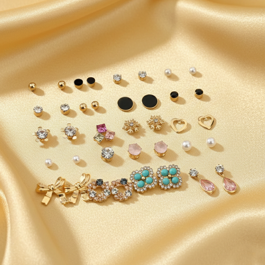 Assorted Earrings Studs / Tops Set (20 Pairs)