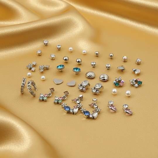 Assorted Earrings Studs / Tops Set (20 Pairs)