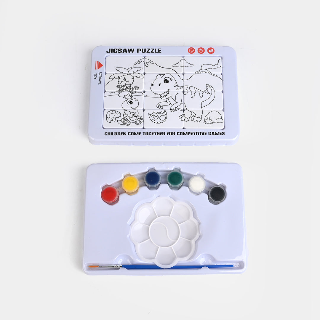DIY Dinosaur Painting + Puzzle Set