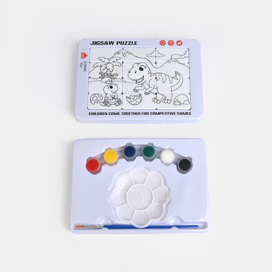 DIY Dinosaur Painting + Puzzle Set