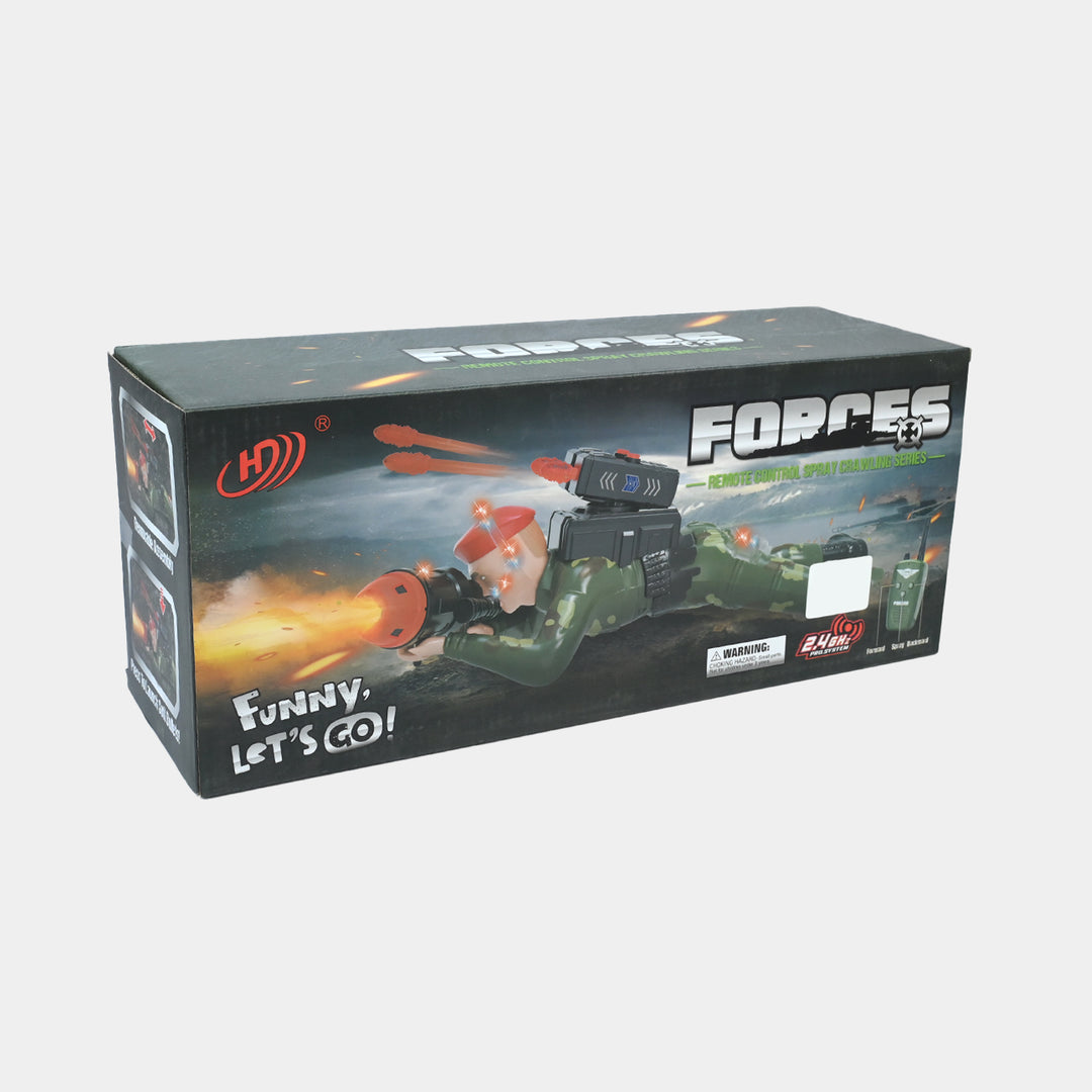 Remote Control Spray Crawling Soldier for Kids