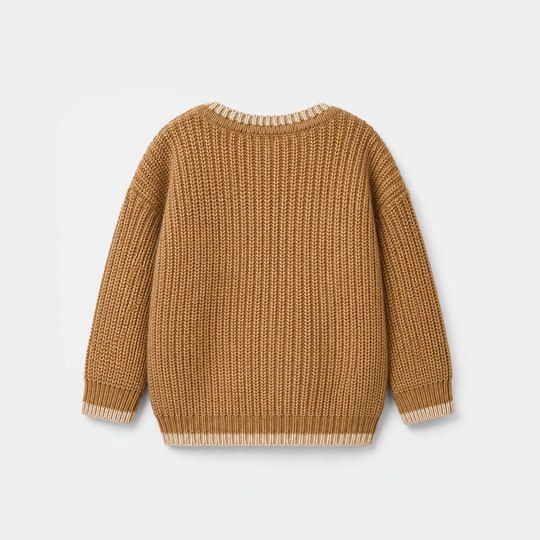 Infant Boys Acrylic Sweater - Happy - Mustard