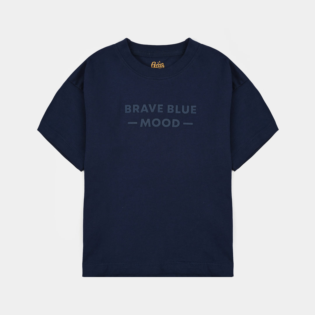 Boys Cotton Jersey T-Shirt H/S Blue Mood-NAVY