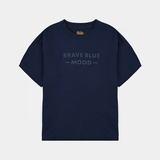 Boys Cotton Jersey T-Shirt H/S Blue Mood-NAVY