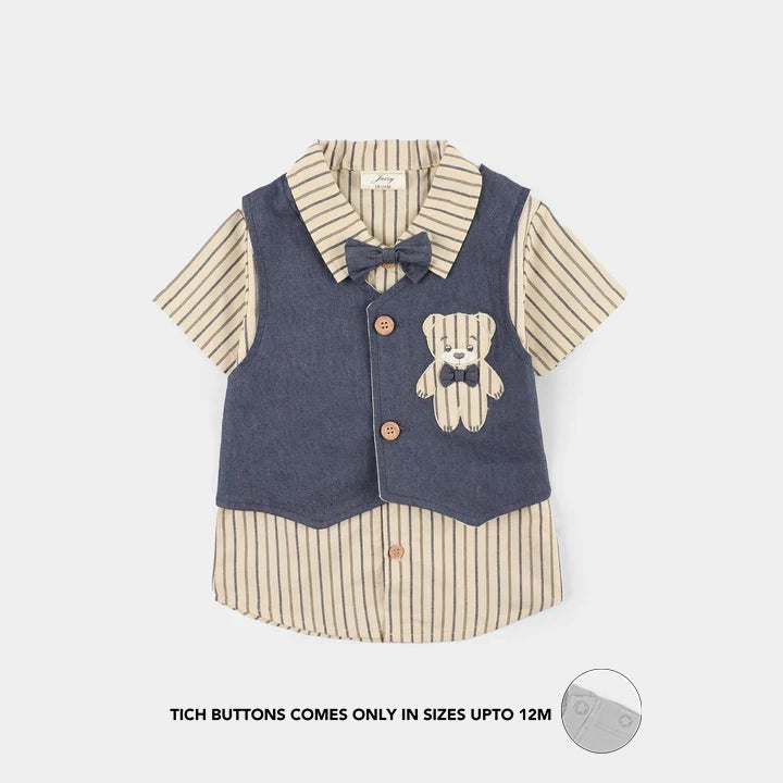 Infant Boys Jersey/Terry 2Pc Suit - Beige