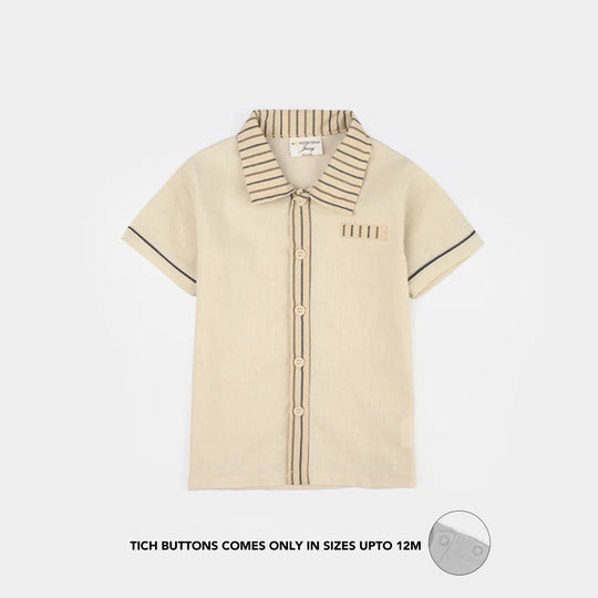 Infant Boys Jersey/Terry 2Pc Suit - Beige