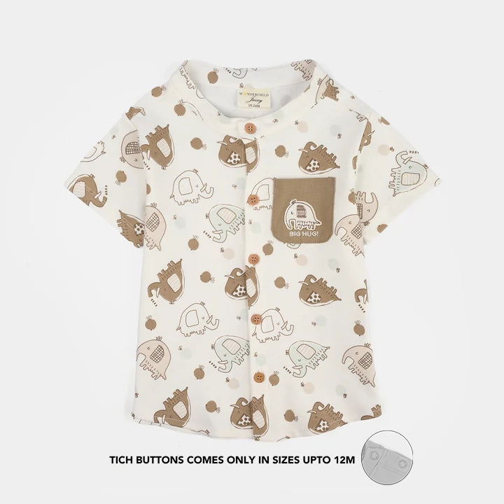 Infant Boys Jersey/Terry 2Pc Suit - Brown