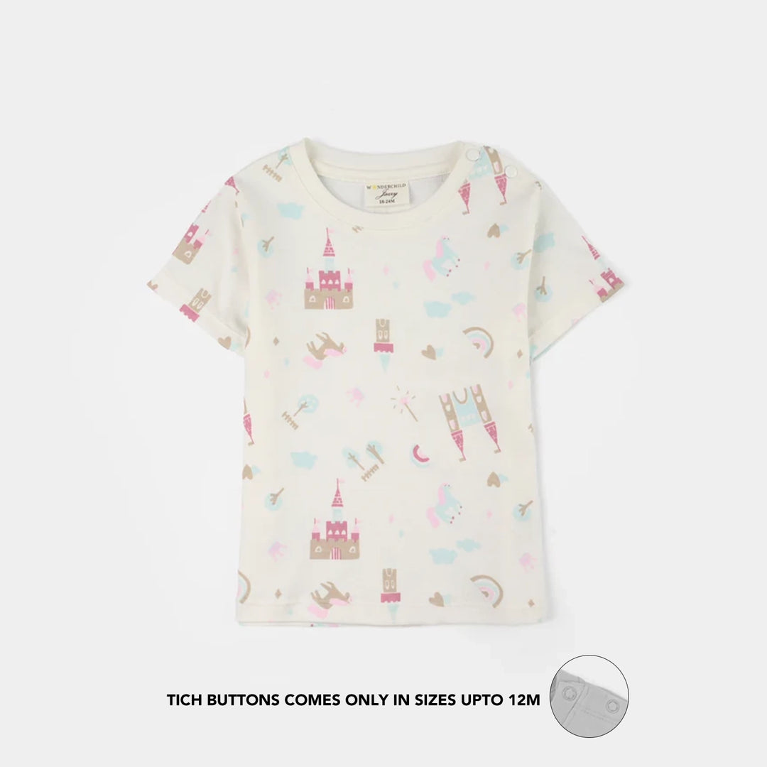Infant Girls Jersey/Terry 2Pc Suit - White