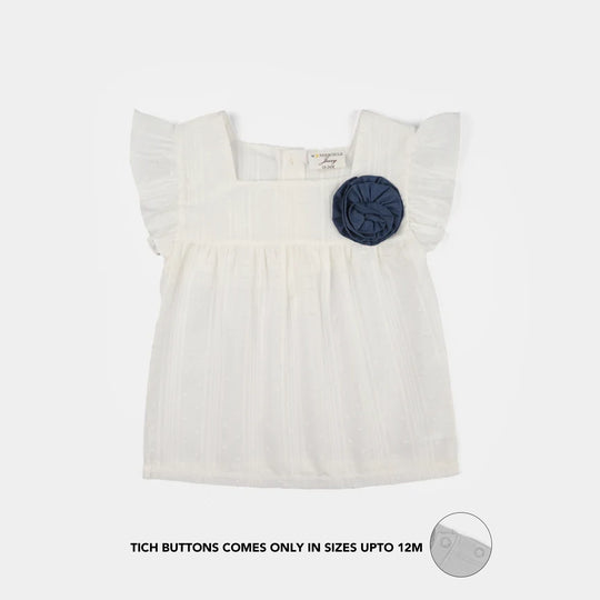 Infant Girls Jersey/Terry 2Pc Suit - White