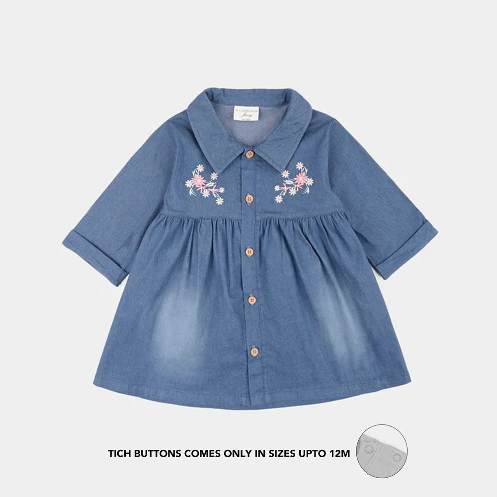 Infant Girls Jersey/Terry 2Pc Suit - Navy
