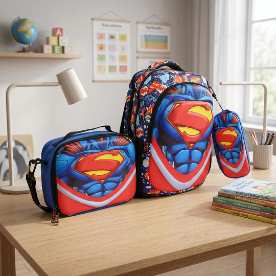 LEVUP 16" 3D Embossed School Bag Set | Grade 1-4
