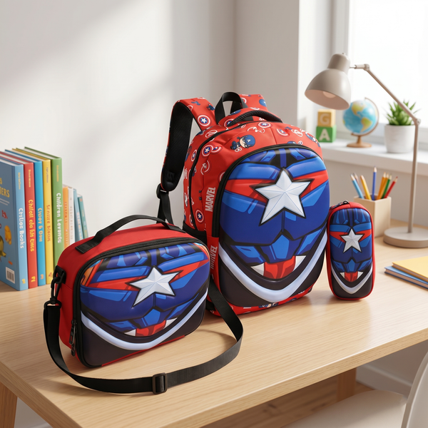 LEVUP 16" 3D Embossed School Bag Set | Grade 1-4