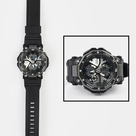 Dual Functionality Sports Digital Wrist Watch