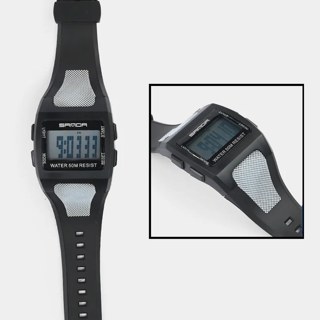 Square Digital Display Sports Wrist Watch