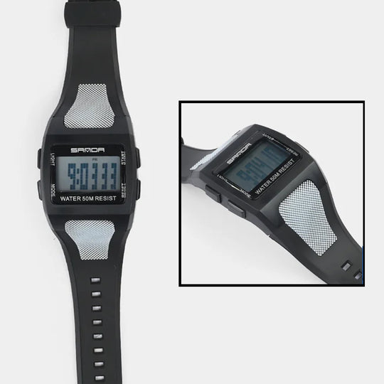 Square Digital Display Sports Wrist Watch