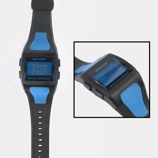 Square Digital Display Sports Wrist Watch