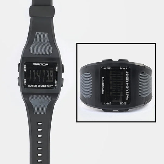 Square Digital Display Sports Wrist Watch