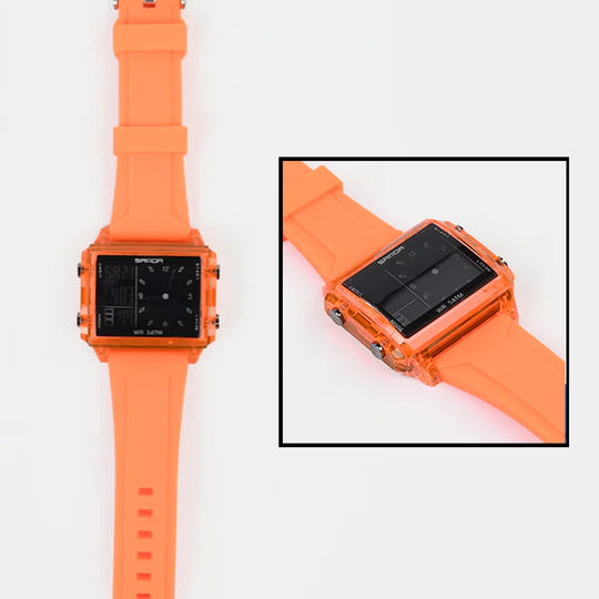 Square Dual-Display Wrist Watch