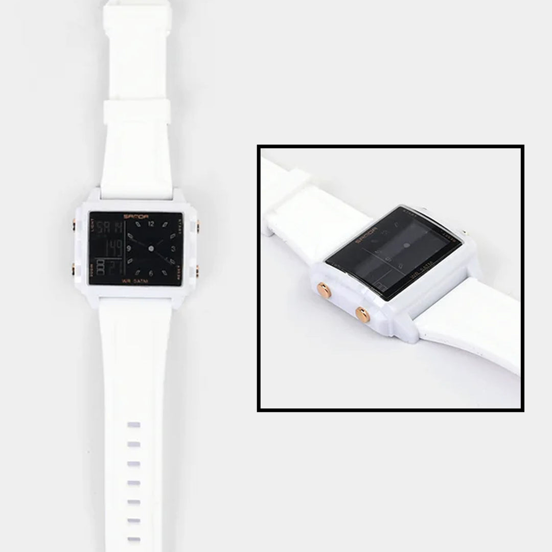 Square Dual-Display Wrist Watch