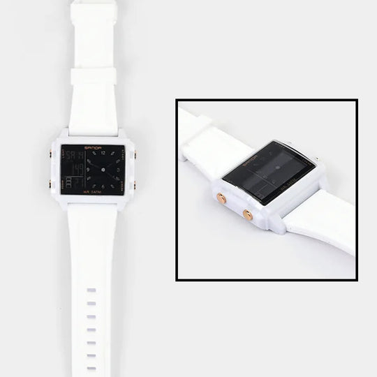 Square Dual-Display Wrist Watch