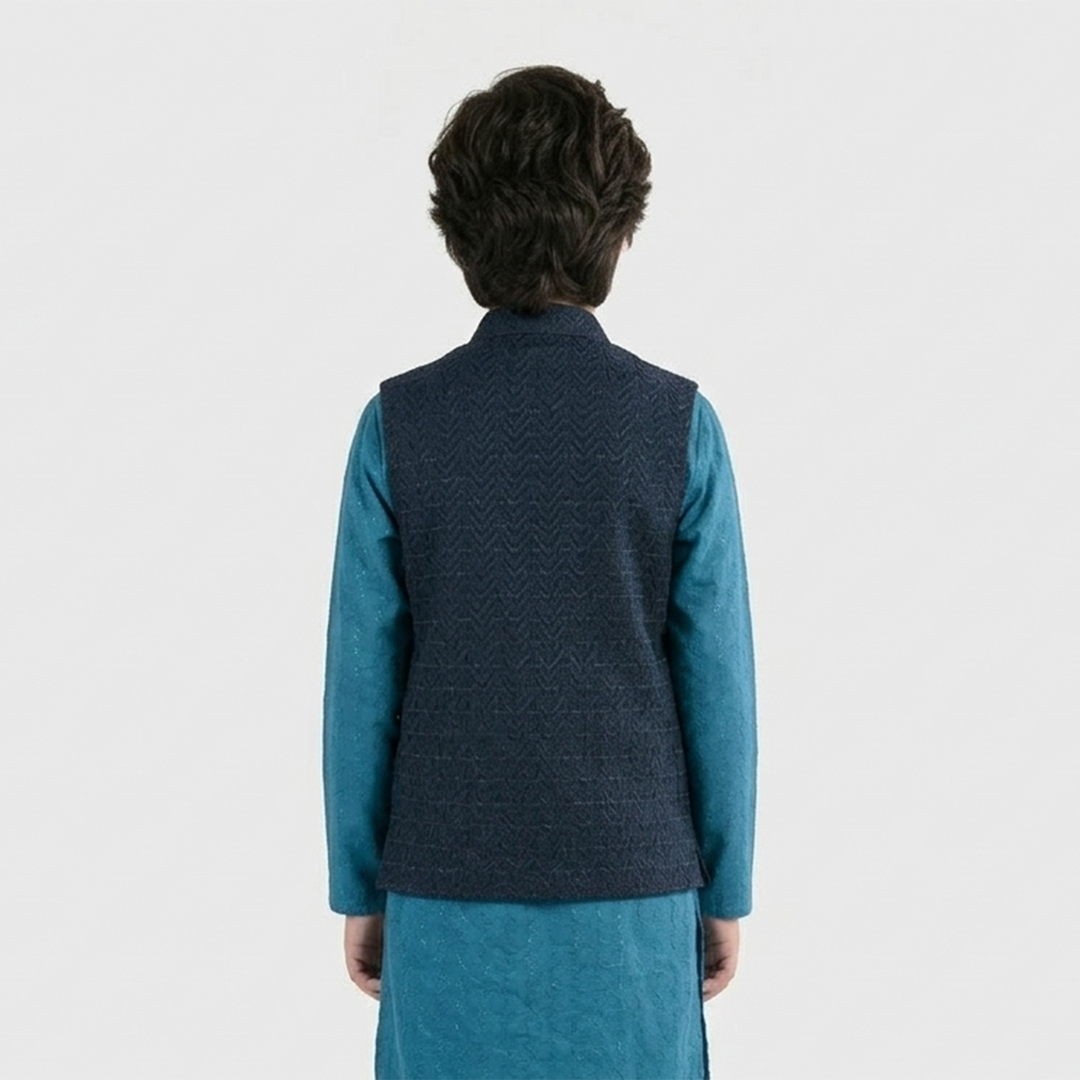 Boys Poly Viscose Waistcoat - Royal Blue