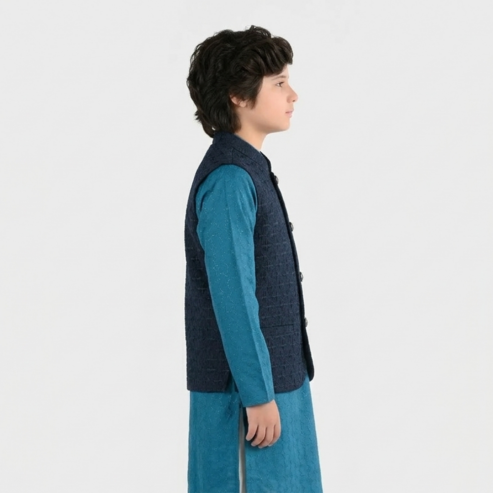 Boys Poly Viscose Waistcoat - Royal Blue