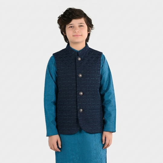 Boys Poly Viscose Waistcoat - Royal Blue