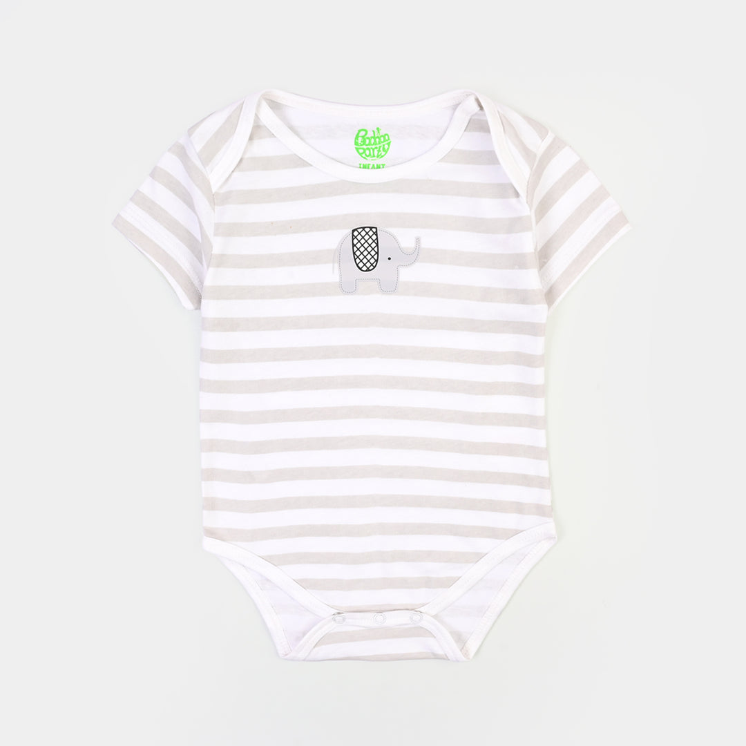 Infant Boys Cotton Jersey I am New Here Romper Set-White.Grey