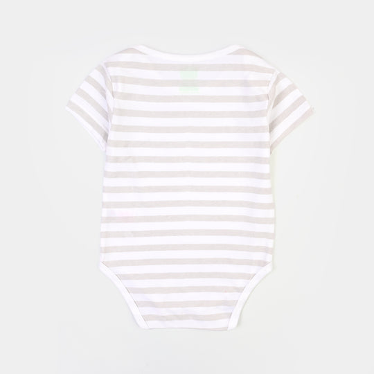 Infant Boys Cotton Jersey I am New Here Romper Set-White.Grey