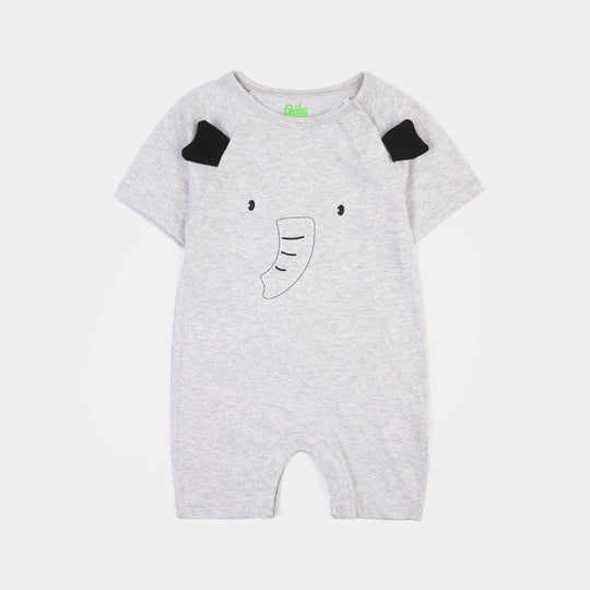 Infant Boys Cotton Jersey I am New Here Romper Set-White.Grey