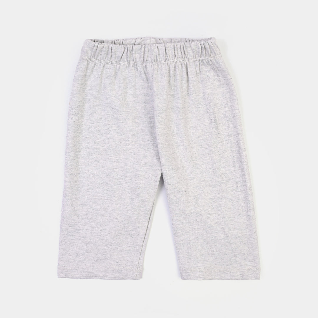 Infant Boys Cotton Jersey Jungle Friends (T-Shirt+Pajama+Bib)- Off White/Grey
