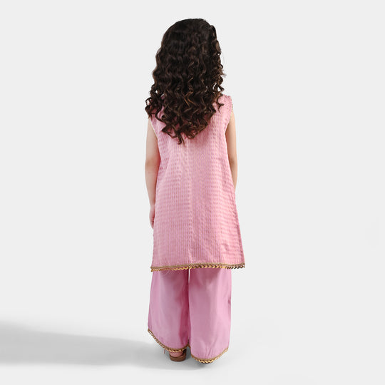 Girls Jacquard 2 Piece Set (Glitter) - Pink