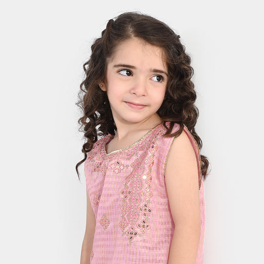 Girls Jacquard 2 Piece Set (Glitter) - Pink