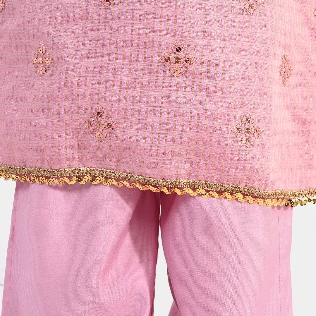 Girls Jacquard 2 Piece Set (Glitter) - Pink