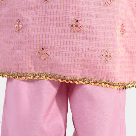 Girls Jacquard 2 Piece Set (Glitter) - Pink