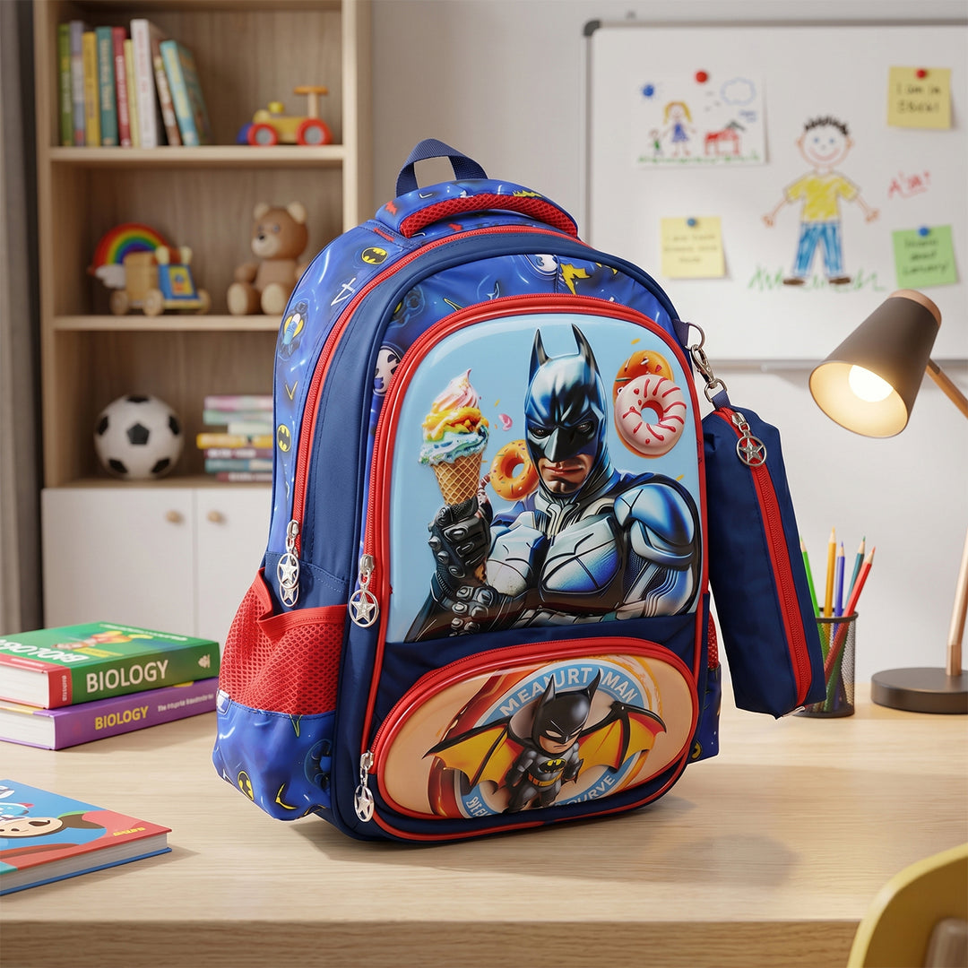 14" 3D Embossed School Backpack | Grade KG to 1