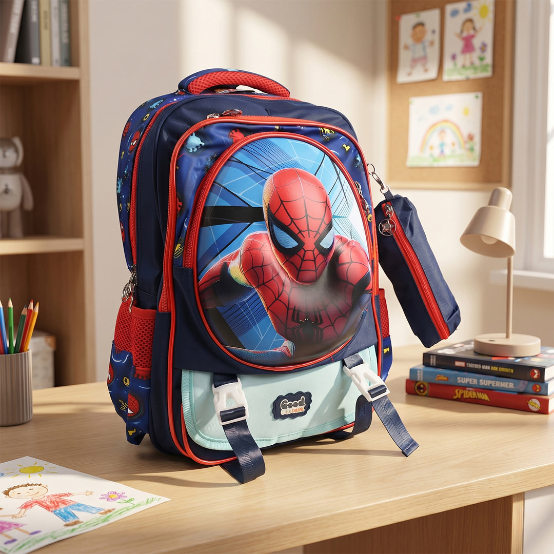 14" 3D Embossed School Backpack | Grade KG to 1