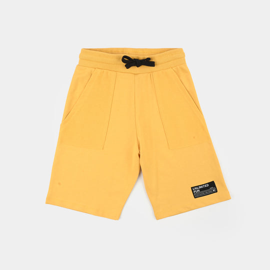 Boys Cotton Terry Short Unlimited Fun- Yellow