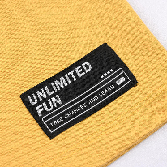 Boys Cotton Terry Short Unlimited Fun- Yellow