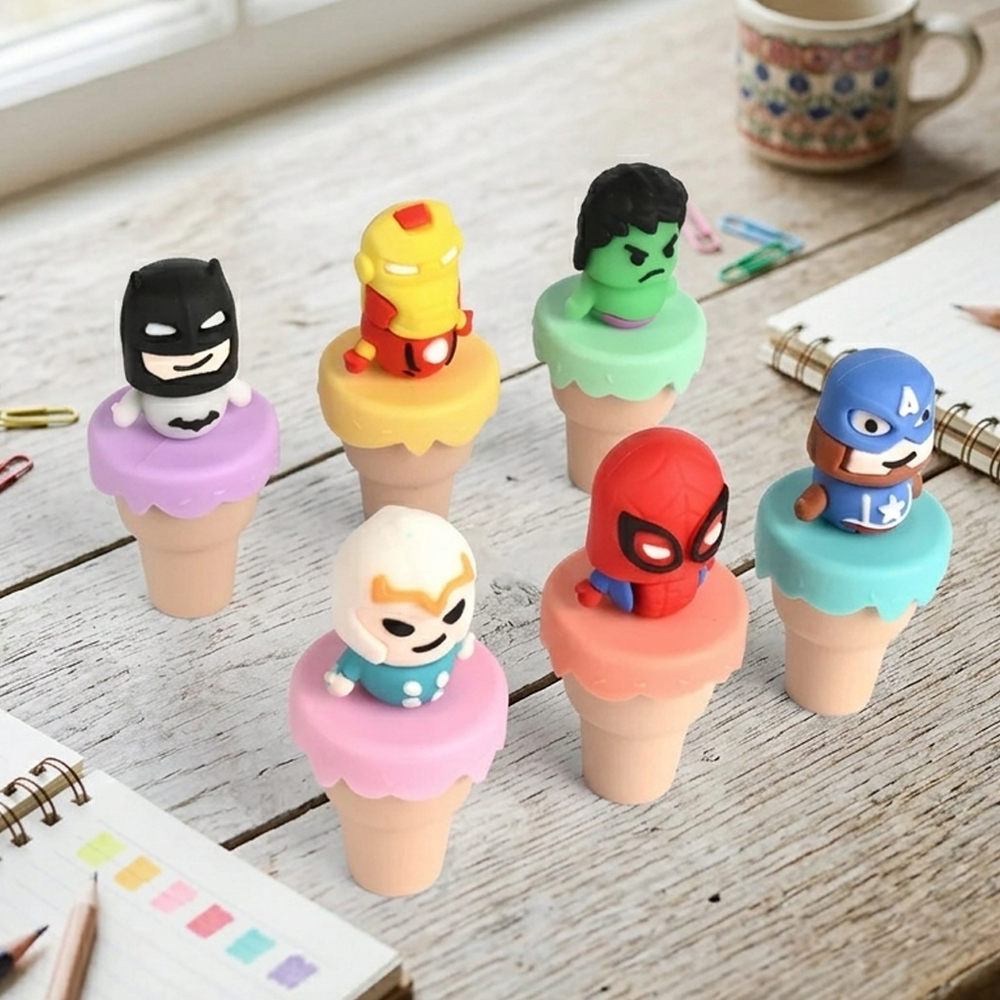 Cartoon Character Mini Highlighter Marker Set | 6PCs