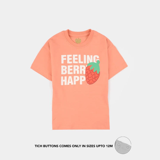 Infant Girls Cotton Jersey T-Shirt (Feeling Berry) - Peach